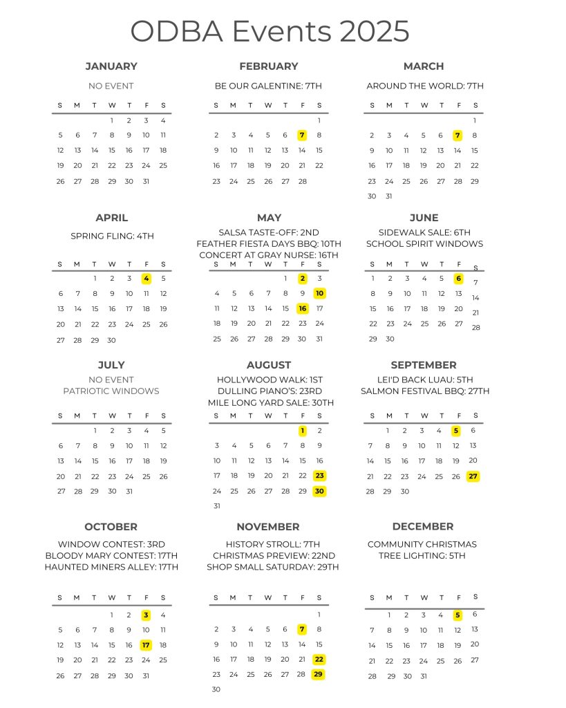 ODBA 2025 cal events